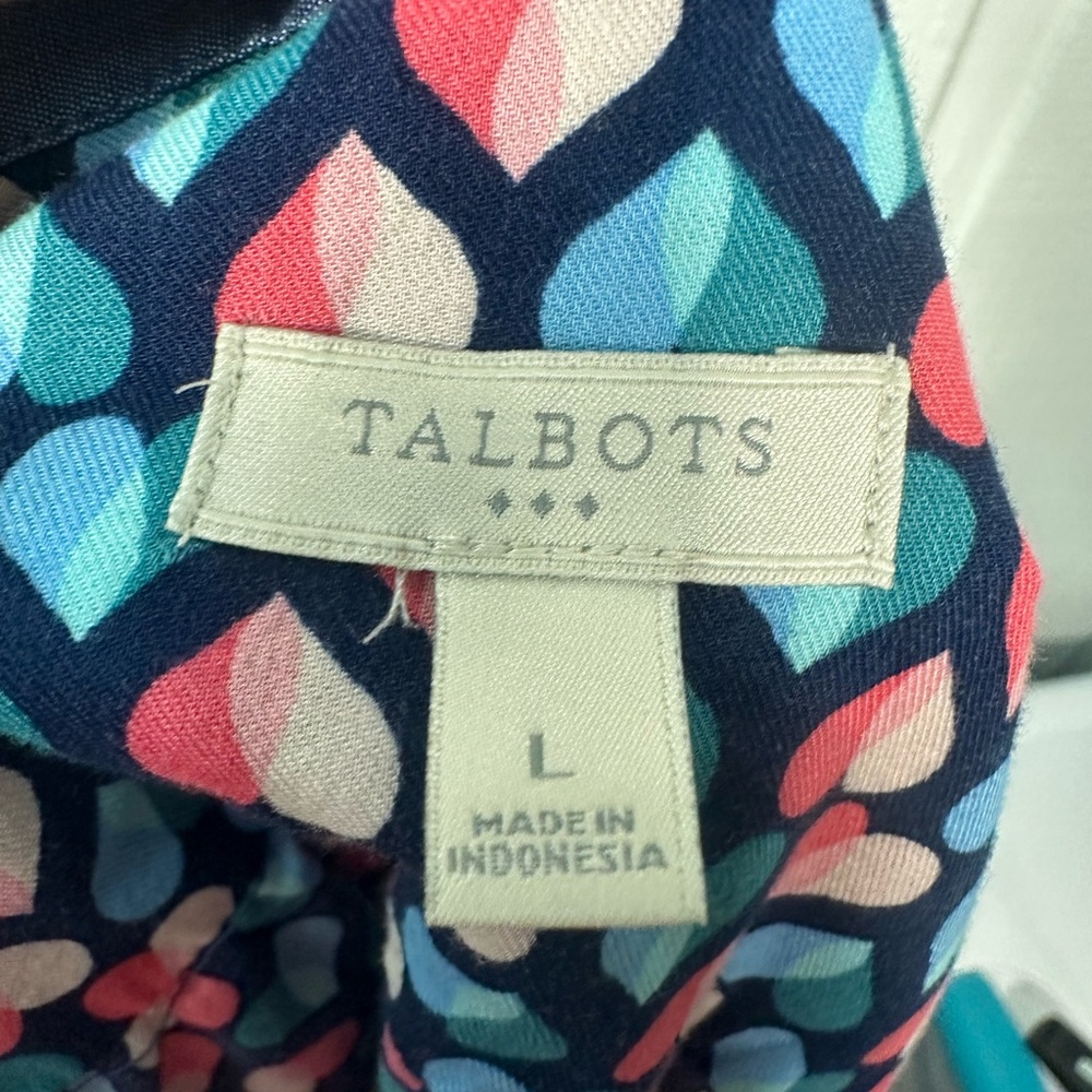 Talbots Multicolored Women’s Button Down Top Size Large EUC - Picture 7 of 7